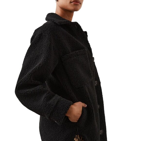 Rails Connie Button Front Black Teddy Womens Size Medium MRSP $348 - Picture 2 of 6